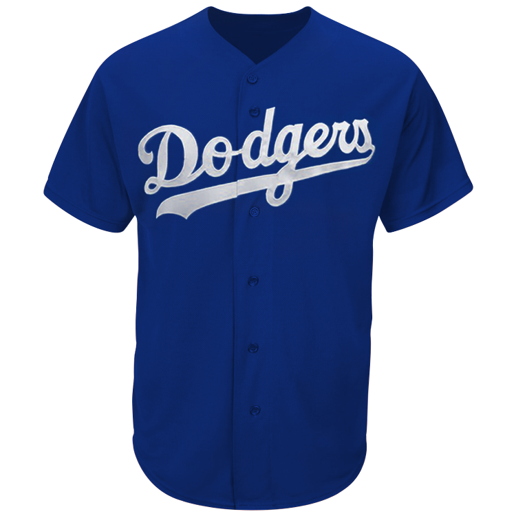 Dodgers Full Button Baseball Jersey Adult MAHD6840
